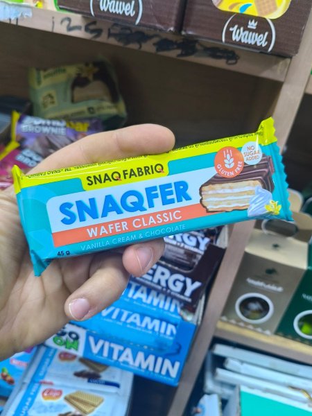 ويفر كلاسيك فانيلا مع الشوكلاته خالي من السكر